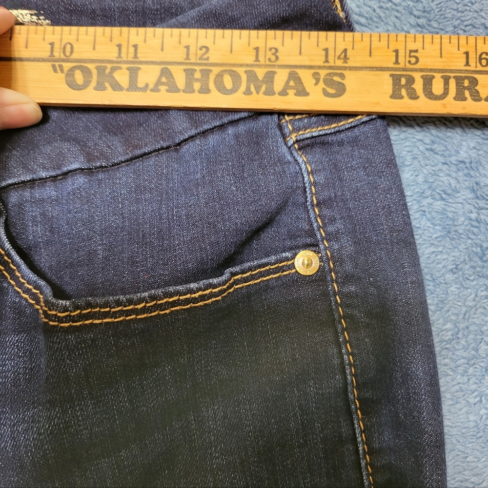 Seven7 Tummyless High Rise Skinny Women's 6 Blue Jeans Dark Wash Pants Stretch - Picture 4 of 9